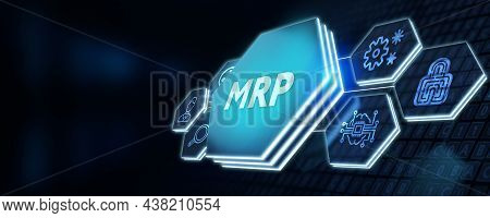 Mrp Material Requirement Planning Manufacturing Industry Business Process Automation.3d Illustration