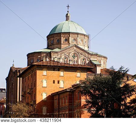 Bologna - Italy - February 25, 2021: Church Of The Sacred Heart Of Jesus (chiesa Del Sacro Cuore) In