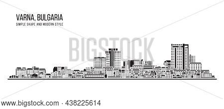 Cityscape Building Abstract Simple Shape And Modern Style Art Vector Design - Varna, Bulgaria