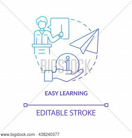 Easy Learning Blue Gradient Concept Icon. Driving School Benefits Abstract Idea Thin Line Illustrati