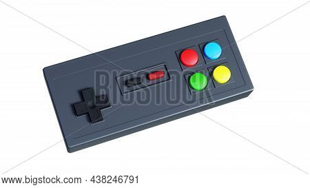 Cute Colorful Joystick Gamepad, Game Console On White Background. Computer Gaming. 3d Render