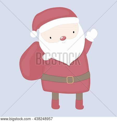 Cartoon Doodle Santa Claus. Isolated Vector Illustration