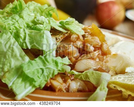 Green Fig And Saltfish  For Green Bananas, National Dish Of The Island Of St. Lucia
