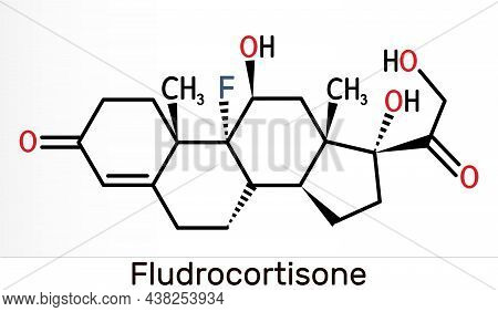 Fludrocortison, Fluorocortisone Molecule. It Is Synthetic Corticosteroid With Antiinflammatory And A