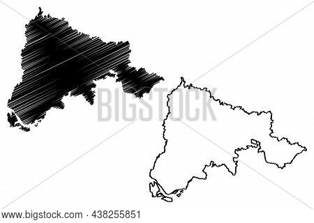 Samastipur District (bihar State, Darbhanga Division, Republic Of India) Map Vector Illustration, Sc
