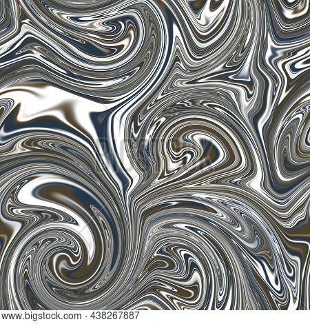 Seamless Twirly Swirly Abstract Liquid Marble Surface Pattern Design For Print