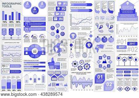 Bundle Infographic Elements Data Visualization Vector Design Template. Mega Set. Can Be Used For Ste