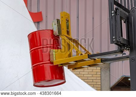 Oil Drum Grabber At Forklift Truck Attachment Device