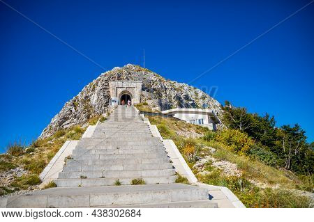 Lovchen, Montenegro - October 4, 2021: Petar Ii Petrovic Njegos Mausoleum On The Top Of Mount Lovche