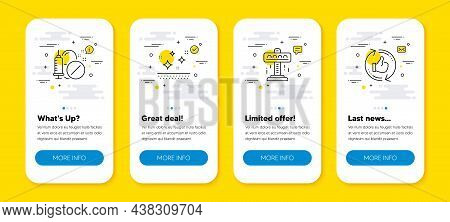 Vector Set Of Medical Drugs, Attraction And Clean Skin Line Icons Set. Ui Phone App Screens With Lin