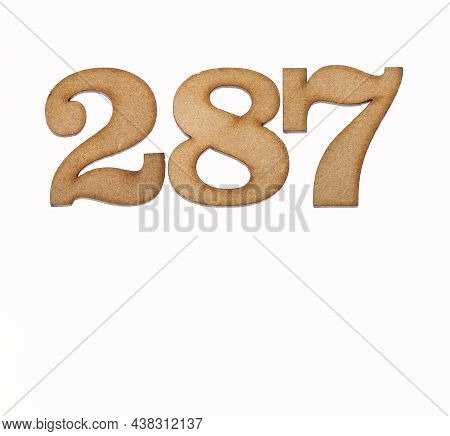 Number 287 - Piece Of Wood Isolated On White Background