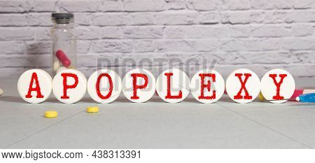 Apoplexy Word Made With Building Blocks. Medical Concept