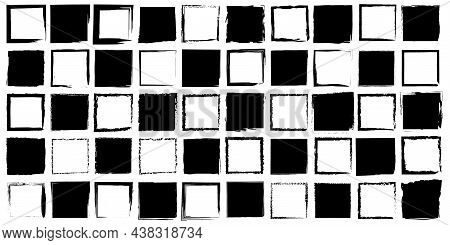 Ink Chess Board. Grunge Art. Abstract Element. Education Concept. Game Background. Vector Illustrati