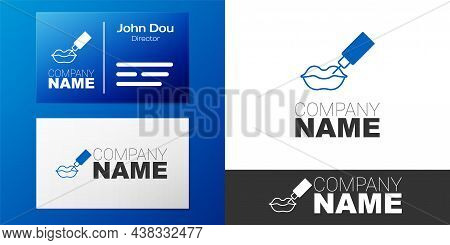 Logotype Lip Augmentation Icon Isolated On White Background. Hyaluronic Acid Lips Injection. Contour