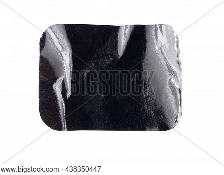 Blank Black Paper Sticker Label Isolated On White Background