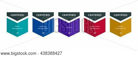 Vector Illustration Certified Logo Badge Design Template. Certificates Used To Signify A Person's Pr