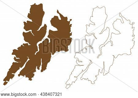 Hinnoya Island (kingdom Of Norway) Map Vector Illustration, Scribble Sketch Hinnoya Map