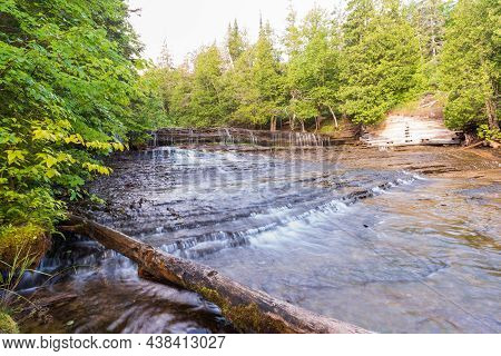 Au Train Falls In The Upper Peninsula Of Alger County, Michigan