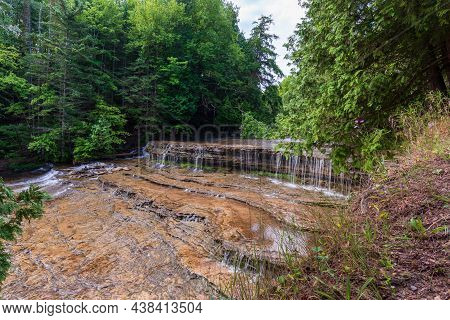 Au Train Falls In The Upper Peninsula Of Alger County, Michigan