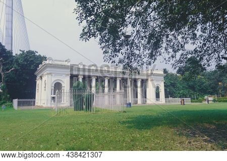 Prinsep Ghat Architecture Landscape Against Clear Sky In Background And Park On Foreground, Famous F