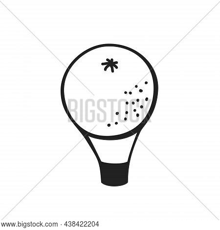 Isolated Outline Balloon Logo. Funny Vector Orange Aerostate Icon