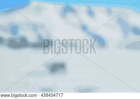 The Magical Beauty Of Svalbard. Unusually Blue Snow Against The Clear Sky. Deer Without Horns On The