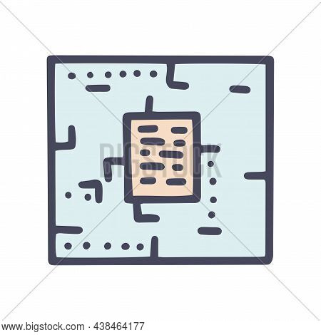 Cross Number Color Vector Doodle Simple Icon