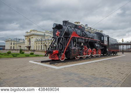 Rybinsk, Russia - September 11, 2020: View Of The Soviet Steam Locomotive Of The L Series (lebedyank
