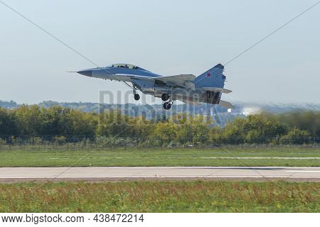 Zhukovsky, Russia - August 30, 2019: Russian Multifunctional Light Fighter Mig-35 On Takeoff