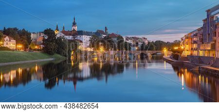 Panorama Of Pisek Old Town At Dusk, Czechia
