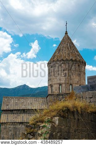 The Tatev Monastery Is Above The River Vorotans Canyon, In Thick Walls Is Monks Cells