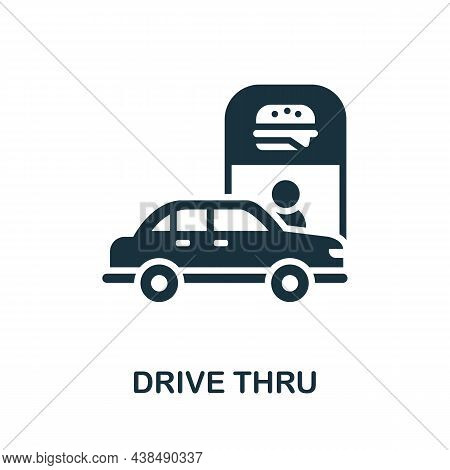 Drive Thru Icon. Monochrome Sign From Take Away Collection. Creative Drive Thru Icon Illustration Fo