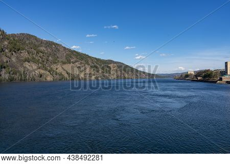 Panorama Of The River In The Highlands.