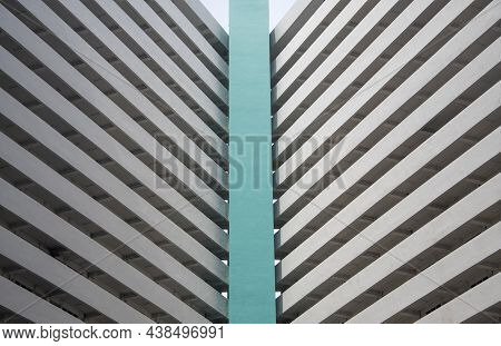 Singapore- 4 Nov, 2021: Unique Pattern From The Exterior View Of Public Housing In Singapore. Public