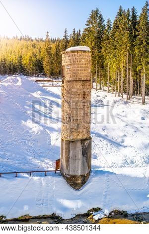 Broken Dam, Czech: Protrzena Prehrada, On Bila Desna River In Jizera Mountains, Czech Republic. Dam 