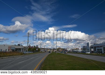 View Of Sherbrooke Street In Magog, Quebec, Canada, November 03 2021