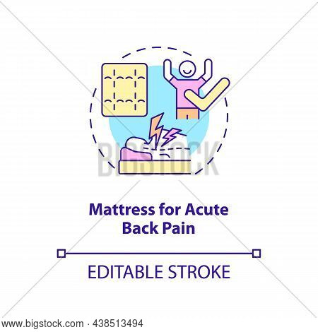 Mattress For Acute Back Pain Concept Icon. Mattress Type Abstract Idea Thin Line Illustration. Preve