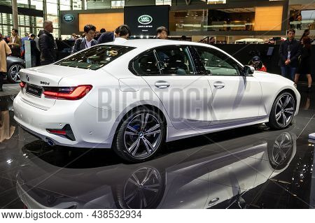 Bmw 3-series 320d Berline Car Showcased At The Paris Motor Show. Paris, France - October 2, 2018.