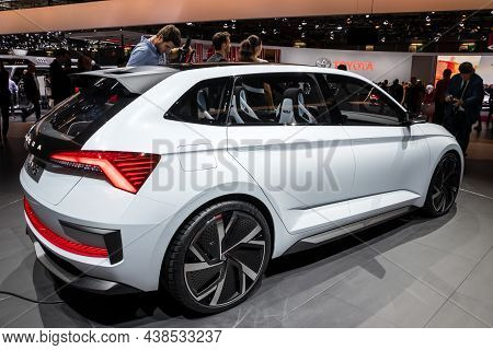 Skoda Vision Rs Car Showcased At The Paris Motor Show. Paris, France - October 2, 2018.