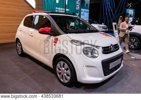 Citroen C1 New Car Model Shown At The Autosalon 2020 Motor Show. Brussels, Belgium - January 9, 2020