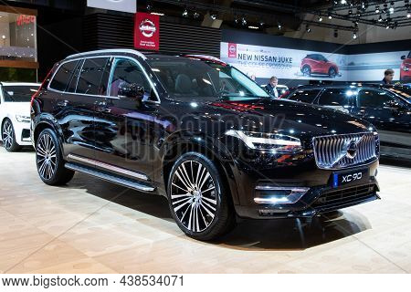 Volvo Xc90 Car Model Shown At The Autosalon 2020 Motor Show. Brussels, Belgium - January 9, 2020.