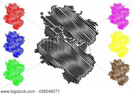 Allahabad District (uttar Pradesh State, Republic Of India) Map Vector Illustration, Scribble Sketch