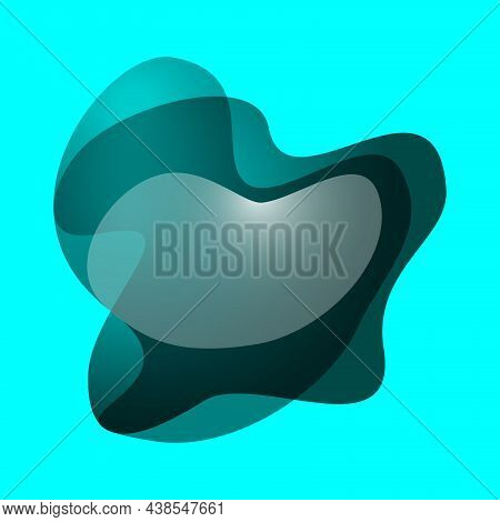 Lliquid Free Form In Translucent Overlapping Black-white Color. Abstract Fluid Organic Monochrome Sh