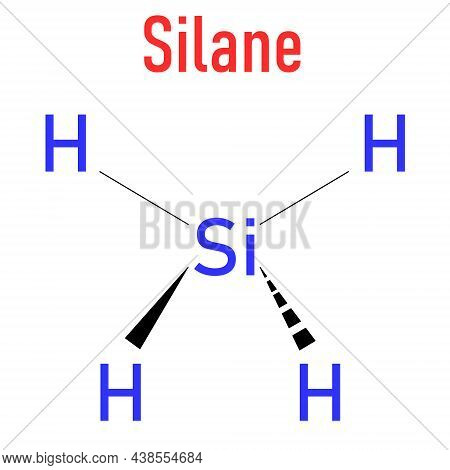 Silane Sih4 Molecule. Skeletal Formula. Chemical Structure