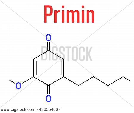 Primin Primrose Plant Allergen Molecule. Skeletal Formula.