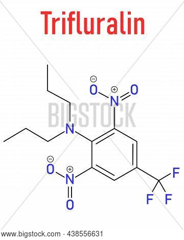 Trifluralin Herbicide Molecule. Skeletal Formula. Chemical Structure