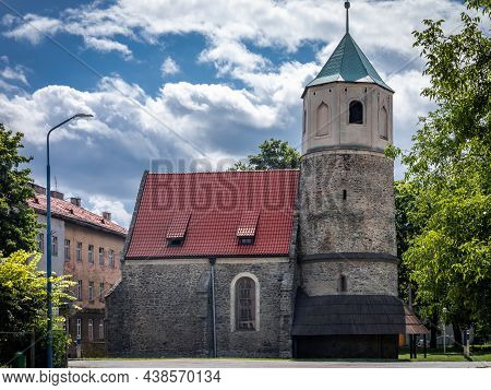 Strzelin, Poland - August 11, 2021: Saint Godehard's Rotunda, A Romanesque Stone Church From The 11t