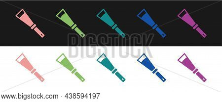 Set Beekeeping Uncapping Knife Icon Isolated On Black And White Background. Tool Of The Beekeeper. V