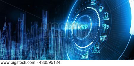 Mrp Material Requirement Planning Manufacturing Industry Business Process Automation.3d Illustration
