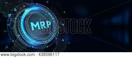 Mrp Material Requirement Planning Manufacturing Industry Business Process Automation.3d Illustration